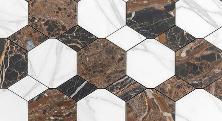 Hexagonal Marble Tile Pattern