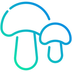 mushroom gradient line icon