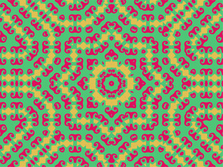Colorful Ornamental Pattern with Kaleidoscopic Effect Background