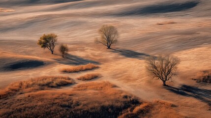 Rolling golden hills landscape — warm brown & ochre for presentation backgrounds, wallpapers and posters