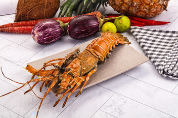 Luxury expensive boiled spiny lobster