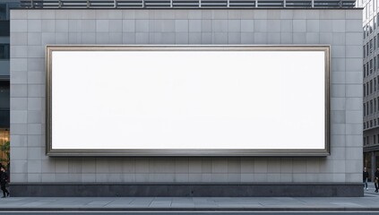 Outdoor advertising screen mockup displayed on a building exterior wall