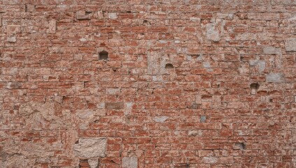 Ancient brick wall of a religious building as the backdrop