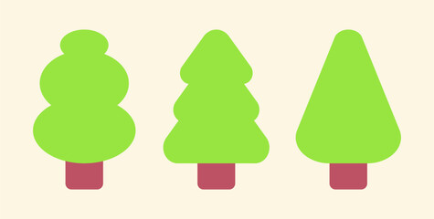Modern minimalist Christmas trees vector art for festive holiday backgrounds and design projects