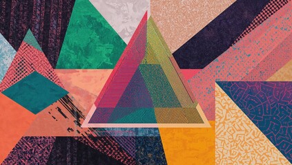 Decorative triangular shapes in an abstract geometric layout