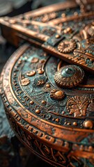 Ornate Antique Compass Closeup Detail