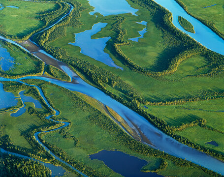 Drone view of Sarek National Park