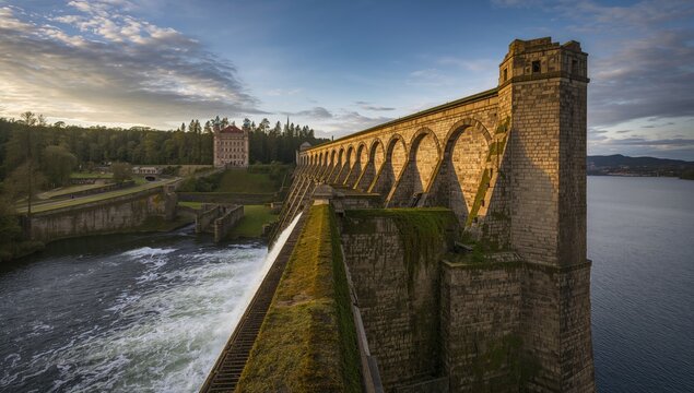 Massive barrier controlling river currents