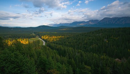 Fototapeta premium Scenic mountain forest with natural caves and pristine environment