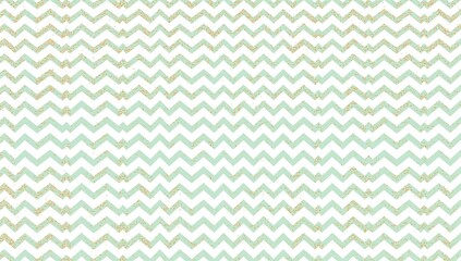 Fototapeta premium Seamless Mint and Gold Glitter Zig Zag Chevron Pattern Digital Scrapbook Paper Texture Background