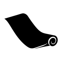 Elegant black and white image of a stylized, curled paper document