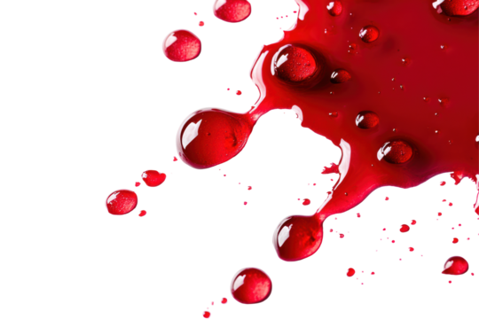 Red Liquid Splash. Vivid Color And Dynamic Motion In Abstract Art. Isolated On Transparent Background