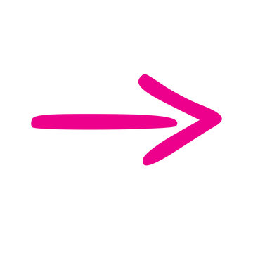 Fl&egrave;che rose &eacute;paisse pointant vers la droite sur fond PNG transparent