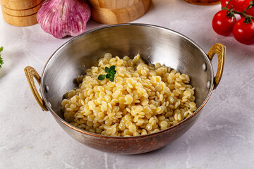 Boiled ptitim grain wheat pasta