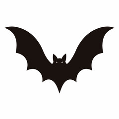 Simple black bat silhouette with piercing eyes, perfect for Halloween designs