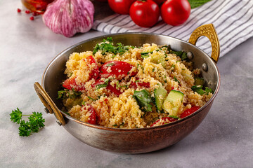 Cous cous with vegetables tabulle