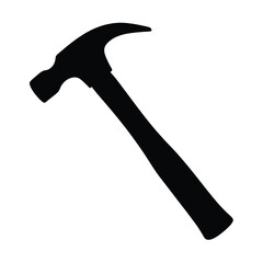 A silhouette of a claw hammer against a clean white background.
