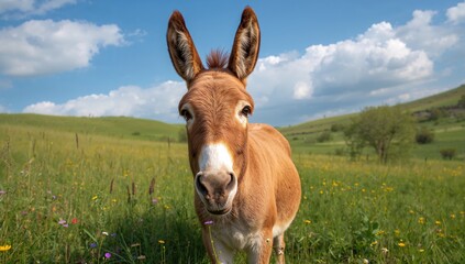 Ass Donkey Standing Meadow