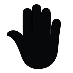 Simple black hand silhouette illustration in vector format over white background