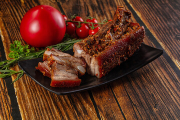 Baked pork belly with spices