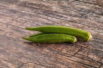 Raw organic green okra vegetable