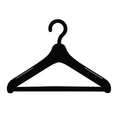 Black and White Silhouette Illustration of a Clothes Hanger for Wardrobe Use