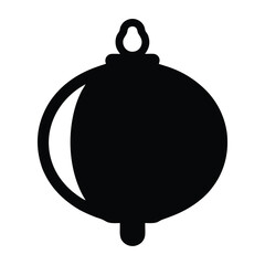 Festive Holiday Christmas Bauble Ornament for Tree Decoration in Silhouette Style