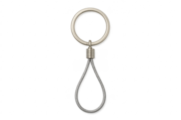 Metal wire loop keyring with separate steel ring