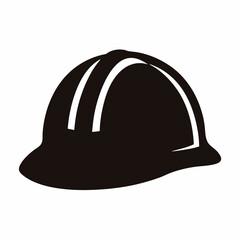 Black safety construction helmet with stripes for head protection equipment