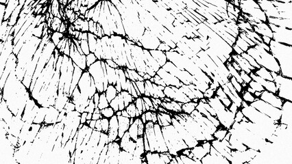 Fototapeta premium Cracked glass on transparent background. Broken pattern texture, abstract of cracked. Break windshield glass vector illustration. Black isolated