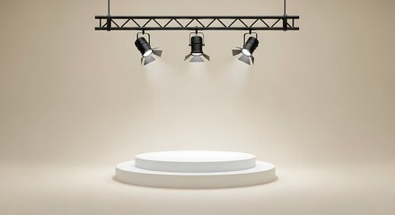 Illuminated Stage - A Minimalist Presentation Platform with Spotlights.