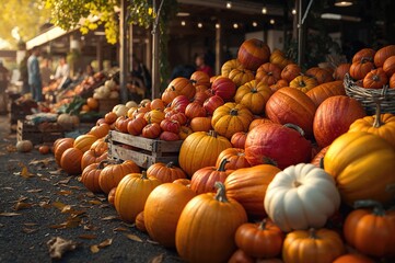 Vibrant gourds displayed for sale
