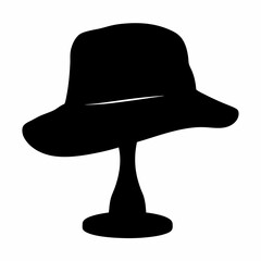 Silhouette of a hat on a stand for sale or display purposes