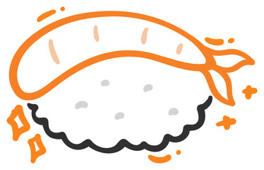 Ebi Sushi Roll Sticker