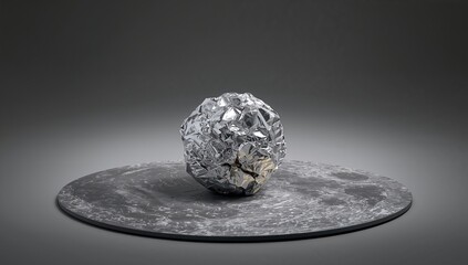 Fototapeta premium A spherical object made from aluminum foil
