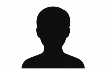 User profile icon silhouette representing avatar, anonymous identity, default account, unknown person or blank placeholder