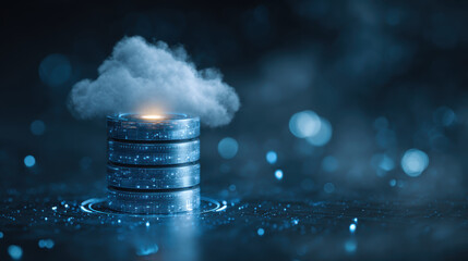 Cloud database data storage cybersecurity encryption server network technology digital