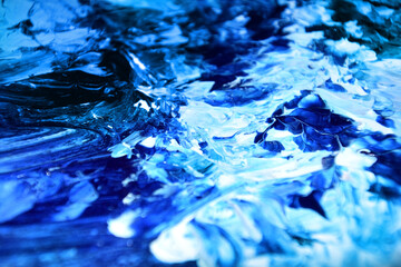 海のような絵の具の混ざり合い　抽象的　マーブル模様　波　背景