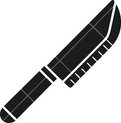Fototapeta premium knife weapon silhouette military combat blade vector illustration,