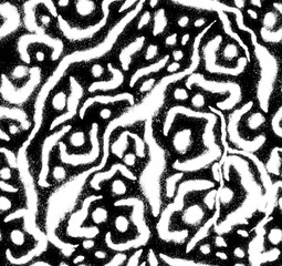 Leopard, zebra and pattern design. Hand drawn leopard zebra pattern design. For textile and print. Black and white.