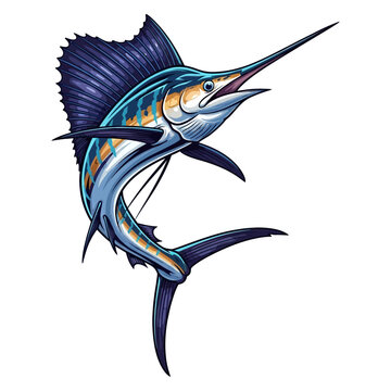 sailfish fishing illustration logo vector image t shirt
