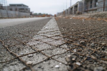 Obraz premium Laying concrete over a steel mesh base