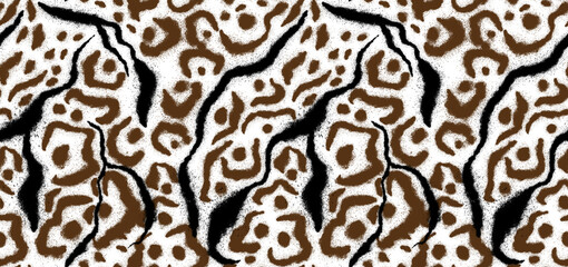 Leopard, zebra and pattern design. Hand drawn leopard zebra pattern design. For textile and print