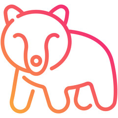 Fototapeta premium bear gradient line icon