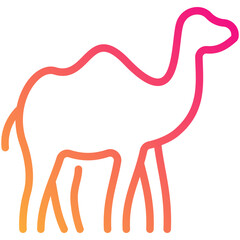 camel gradient line icon