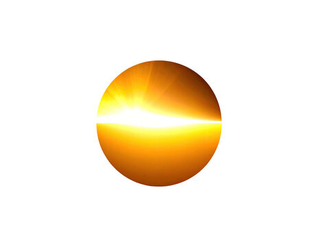 A spherical, radiant form, bursting with light against a stark, black background