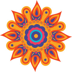 Decorative Diwali Rangoli Festive Element For Deepawali Background
