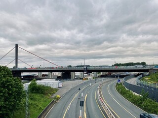 traffic on the leverkusen bridge, germany