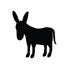 donkey silhouette design. farm animal symbol.
