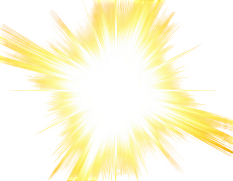 A bright, starburst effect of light radiating outwards from a central white core on a black background